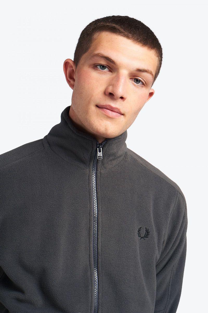 Black Fred Perry Polar Fleece Track Men's Jackets | PH 1235EBCX